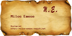 Milos Emese névjegykártya