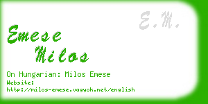 emese milos business card